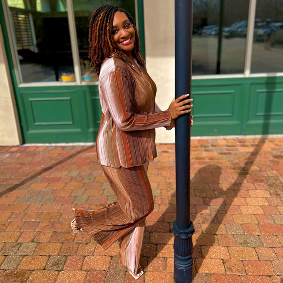 Fashion Nova Other - Isabel Shimmer Plisse Pant Set